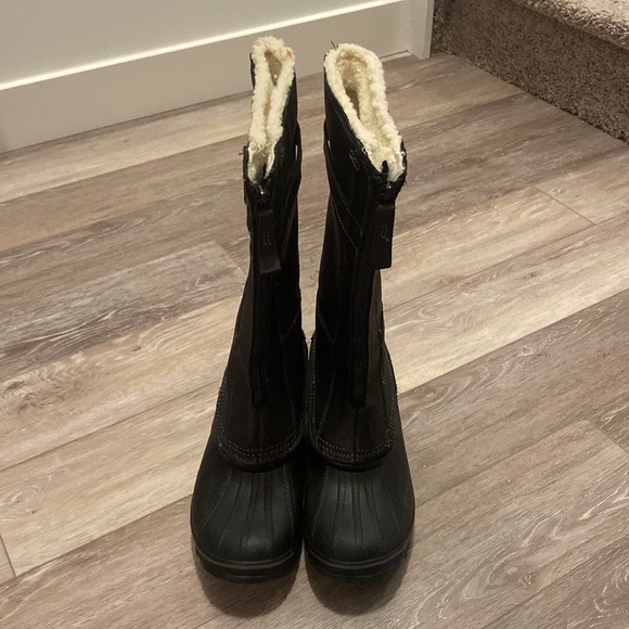 Sorel Leather Sherpa Lined Boots Size 8.5 - Picture 2 of 7